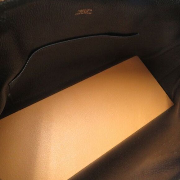 Hermes Macpherson Box Calf Vauchamonie Black Gold Bicolor Gold Hardware □J - Picture 5 of 9